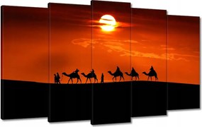 Vászonkép 100x60 Karaván a sivatagban