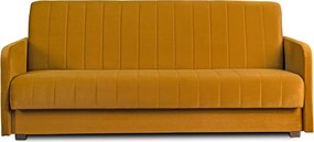 Kihúzható kanapé mustárszínű velúr kárpitozással - PORTO
