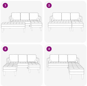 vidaXL Kanapé Szett 2 pcs Világos zöld 173 x 131 x 67 cm Bársony