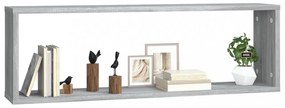 4 db szürke sonoma színű szerelt fa fali kockapolc 80x15x26,5cm