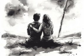 Vászonkép Canvas Emberek Férfi Nő Pár Kapcsolat Szerelem 120x80