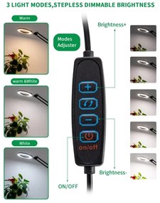 Brilagi - LED Dimmelhető asztali lámpa nagyítóval LED/12W/5V 3000/4200/6000K fekete