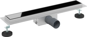 vidaXL Zuhanylefolyó üvegfedéllel Fekete 50 cm Rozsdamentes acél 304
