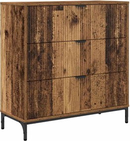 vidaXL Széf fiókkal Öreg fa 79,5 x 33 x 82 cm Faanyag