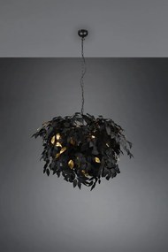 Fekete fém függőlámpa műanyag búrával ø 70 cm Leavy – Reality