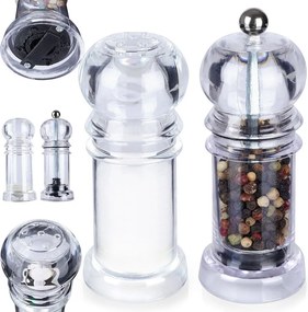 Kézi só- és borsdaráló Alpina, színtelen 2db-os szett