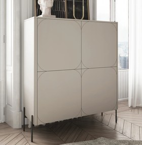 Sonatia magas komód 120 cm kétajtós, két rejtett fiókkal - kasmír