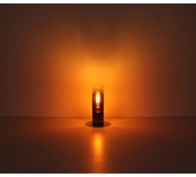 Globo 21000TG - Asztali lámpa ANNIKA 1xE27/25W/230V átm. 9 cm fekete/réz