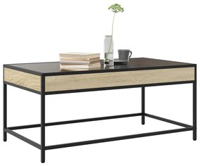 Sonoma tölgy végtelen hatású LED-es dohányzóasztal 90x50x41 cm