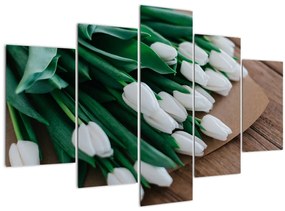 Egy csokor fehér tulipán képe (150x105 cm)
