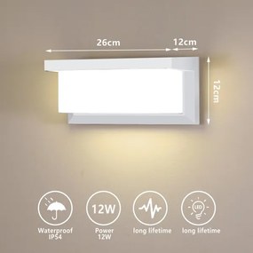 Brilagi - LED Kültéri fali lámpa BRICKY LED/12W/230V fehér IP54
