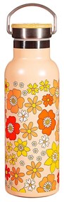 Narancssárga rozsdamentes acél gyerek ivópalack 500 ml 70s Floral - Sass &amp; Belle