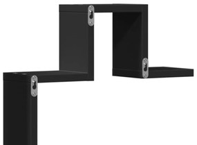 fekete szerelt fa fali polc 104,5 x 10 x 43 cm