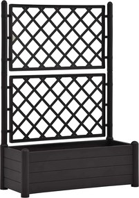 vidaXL antracitszürke polipropilén rácsos kerti ültető 100x43x142 cm