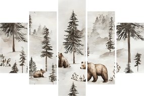 Kép - Erdő medvékkel (150x105 cm)