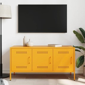mustársárga acél TV-szekrény 100,5 x 39 x 50,5 cm