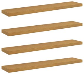 vidaXL Falpolc Falra szerelhető 4 pcs Bézs 120 x 23,5 x 4 cm Faanyag