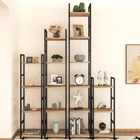 Intenso Home 4 szintes nyitott könyvespolc 29 x 112cm (Aranytölgy) | Univerzális tároló állvány fém lábakkal