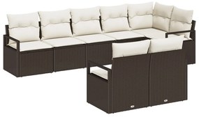 Kanapé Szett 8 pcs Barna polirattan