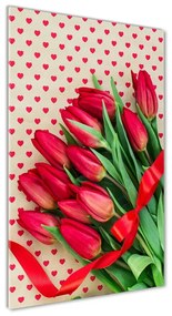 Egyedi üvegkép Piros tulipánok osv-104956051
