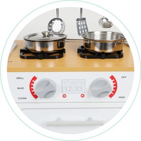 Fa gyerekkonyha fényekkel edényekkel