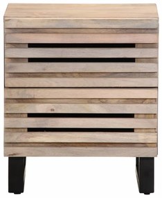 2 db fehérített tömör mangófa éjjeliszekrény 40 x 34 x 46 cm