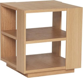 Tárolóasztal tölgyfa dekorral 37x37 cm Merge – Hübsch