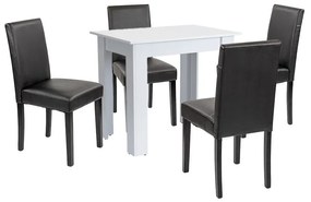 Leon 4+1 étkező garnitúra fehér-fekete