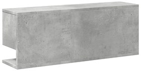 betonszürke szerelt fa faliszekrény 80 x 20 x 30 cm
