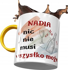 Sárga Bögre Nadia Barátnő Feleség Ajándék Nyomtatott Fotóval