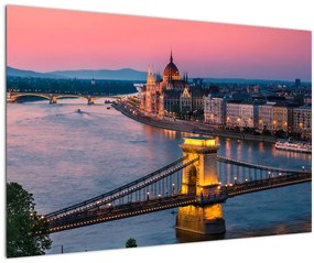 Kép - panoráma a városra, Budapest, Magyarország (90x60 cm)