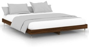 barna tölgy színű szerelt fa ágykeret matrac nélkül 120x200 cm