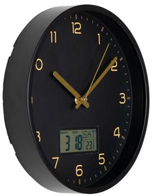 Amiens falióra digitális kijelzővel, műanyag, fekete, hangtalan, 25 cm