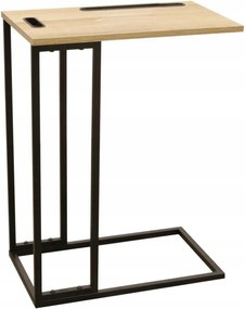 Oldalsó asztal kiegészítő állvány fém fa loft
