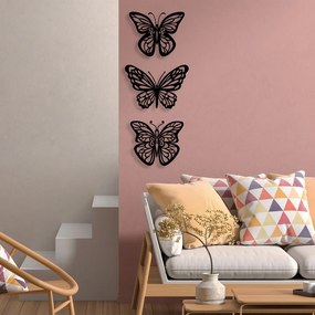 Butterflies fém fali dekoráció, 32×26 cm