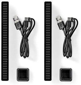 Nedis GALDP110BK - 2x LED RGB asztali lámpa, tölthető, 250 mAh