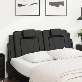 fekete műbőr fejtámla párna 140 cm