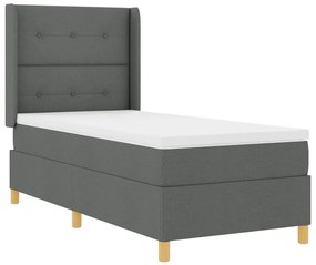 Boxspring Ágy Matraceval Sötétszürke 90x200 cm Szövet