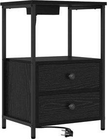 vidaXL Éjjeliszekrény fiókkal Fekete tölgy 40 x 31 x 60 cm Faanyag