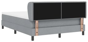 Boxspring Ágy Mattresszel - Világosszürke, 160x200 cm, Szövet
