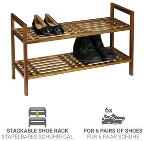 Natúr színű akácfa cipőtartó állvány 69x40,5x27 cm Fondi – Wenko