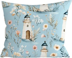 Pamut párnahuzat LIGHTHOUSE POLY 45x45 cm, kék