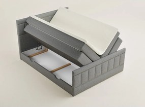 Szürke ágyneműtartós boxspring ágy 180x200 cm Caya – Maison de Rêve