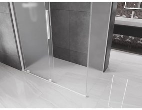 Mexen Velar, tolóajtós zuhanykabin 160 x 100 cm, 8 mm-es matt üveg, fehér matt, 871-160-100-31-20