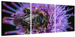 Méh a virágon képe (órával) (90x30 cm)