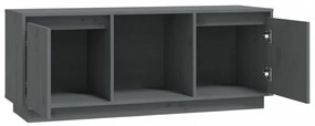 szürke tömör fenyőfa TV-szekrény 110,5 x 35 x 44 cm