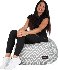 Babzsák, szürkés-fehér/cik cak minta, GOMBY