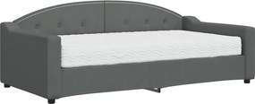 vidaXL sötétszürke szövet heverő matraccal 90 x 190 cm