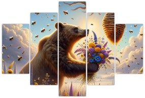 Kép - Medve és méhek (150x105 cm)