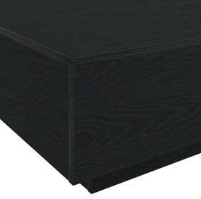LED lámpás kávézóasztal fekete tölgy 100x100x31 cm